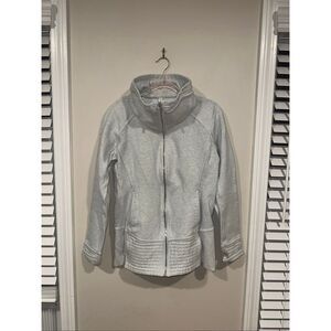 Lululemon Radiant Jacket II Heathered Light Gray Size 10 Full Zip Sweatshirt